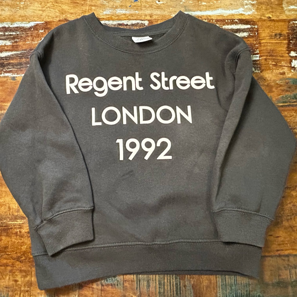 Zara Charcoal Sweatshirt with White Text